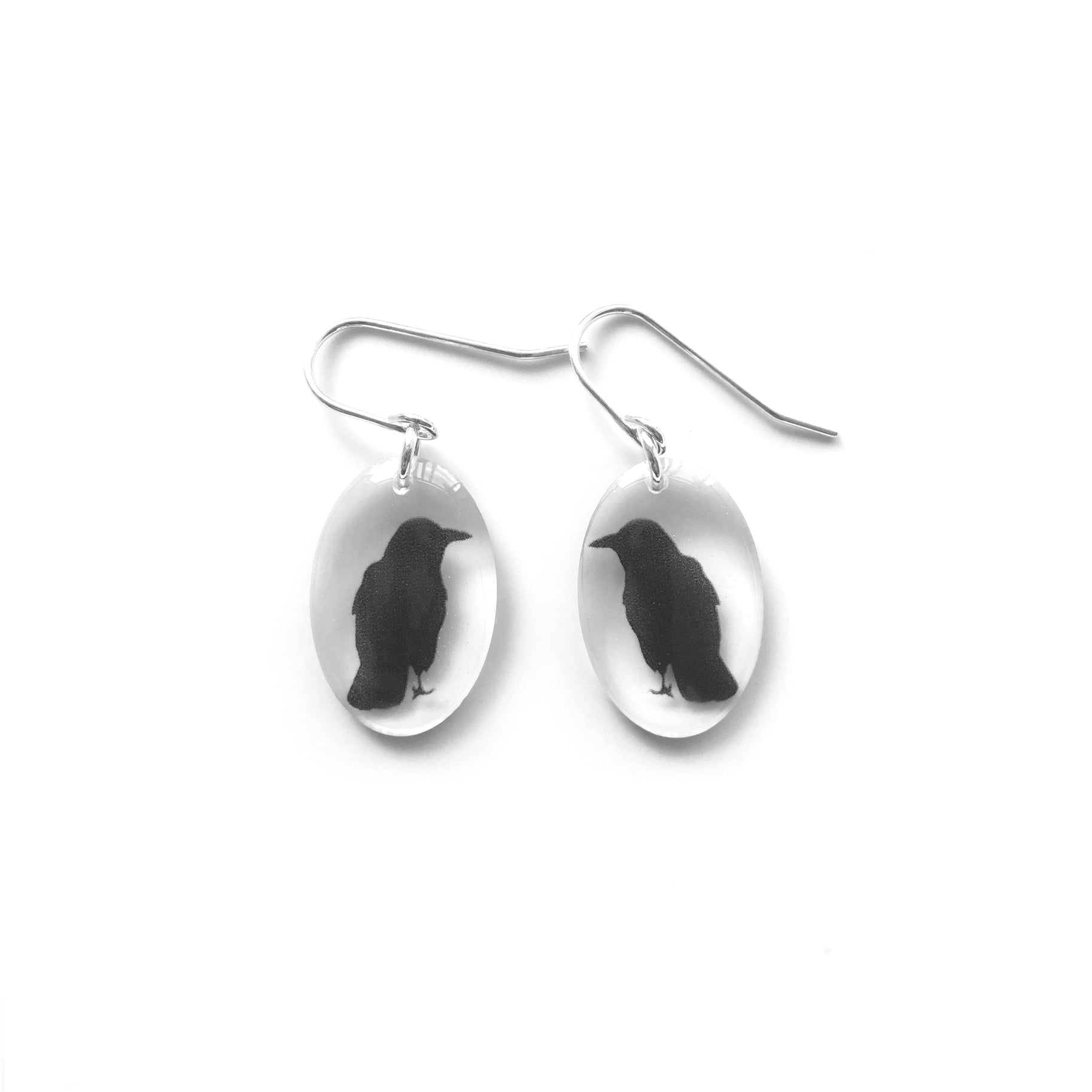 Small Oval Crow EarRing | Women's Jewelry, EarRing, Valentines Gift - Minter and Richter Designs