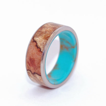 Spalted Maple Conifer | Men's Spalted Maple, Conifer & Titanium Wedding Ring - Minter and Richter Designs