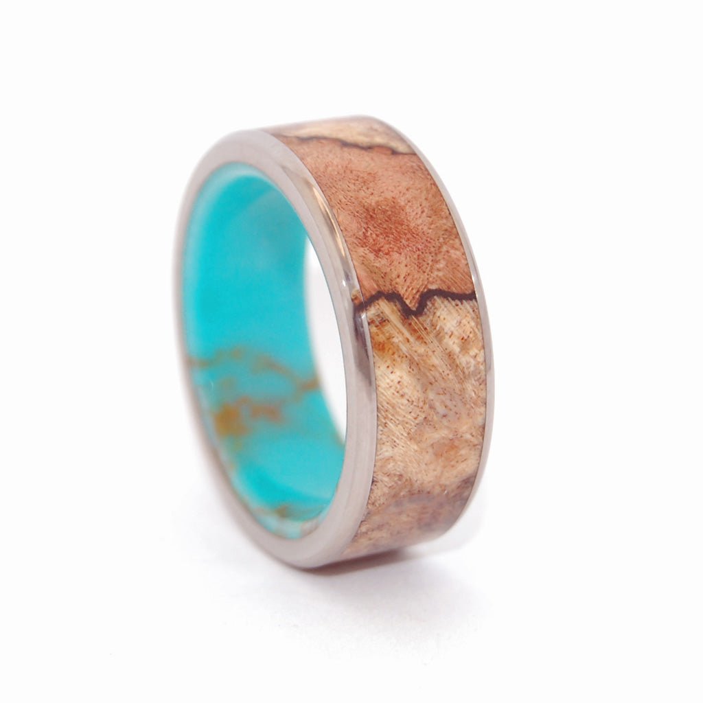 Spalted Maple Conifer | Men's Spalted Maple, Conifer & Titanium Wedding Ring - Minter and Richter Designs