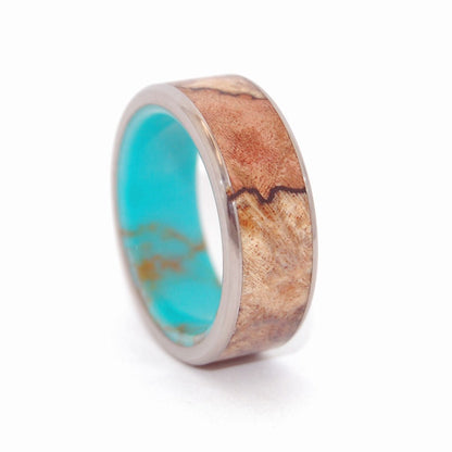 Spalted Maple Conifer | Men's Spalted Maple, Conifer & Titanium Wedding Ring - Minter and Richter Designs