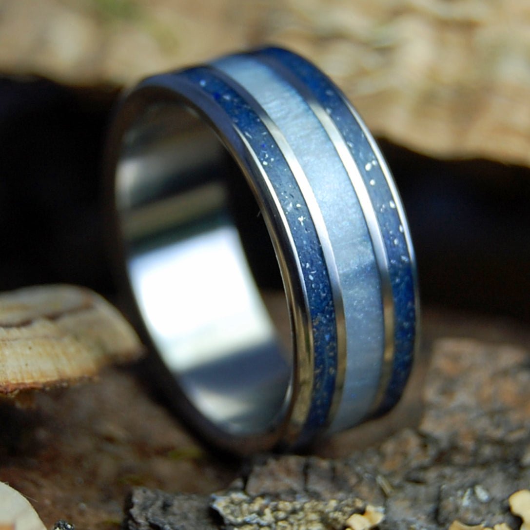 SPARK PLUG | Men's Gray Marbled Opalescent, Spark Plugs & Titanium Wedding Ring - Minter and Richter Designs
