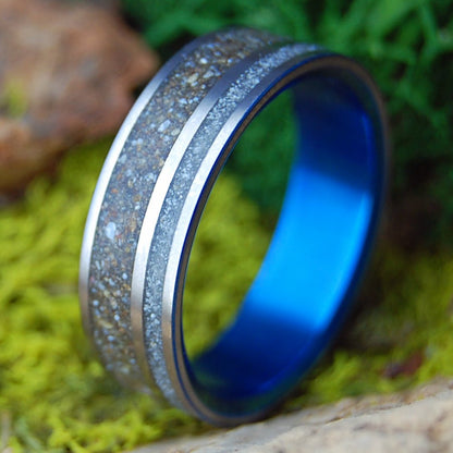ST. PETE OF HERRADURA OFFSET | Men's Costa Rican and Florida Beach Sand & Titanium Wedding Ring - Minter and Richter Designs