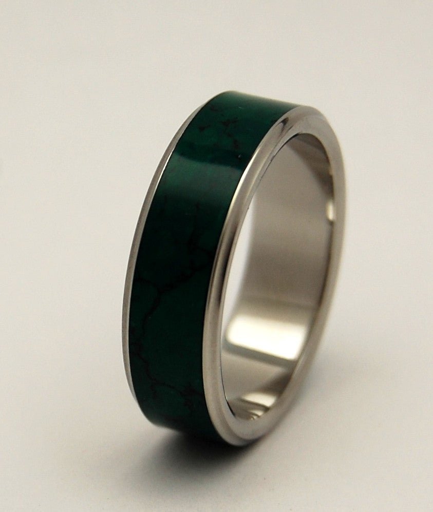 Stone Of Heaven | Men's Imperial Jade & Titanium Wedding Ring - Minter and Richter Designs