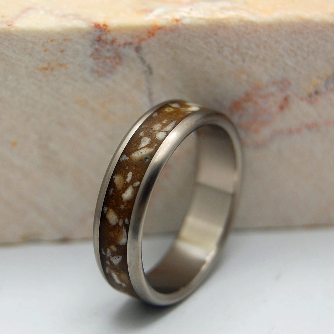 Stones Of Israel | Men's Beach Sand, Stones from Israel & Titanium Wedding Ring - Minter and Richter Designs