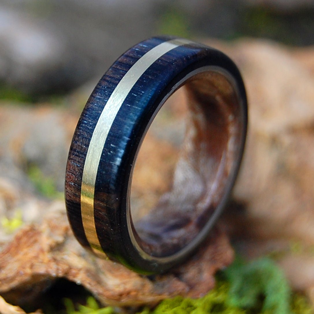 STRADIVARIUS | Men's Brass and Wood & Titanium Wedding Ring - Minter and Richter Designs
