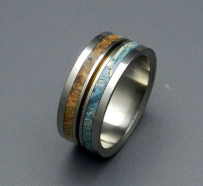 Sun & Moon | Box Elder Wood & Titanium Wedding Ring - Minter and Richter Designs