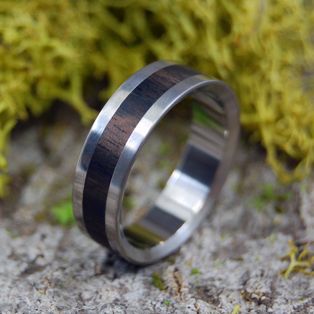 SUPER LOVE | Size 9 At 6.4mm | Cocobolo Wood | Unique Wedding Band | On Sale - Minter and Richter Designs