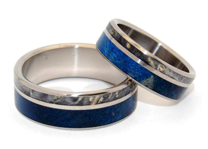 Swoon | Box Elder Wood & Titanium - Unique Wedding Ring Set - Minter and Richter Designs