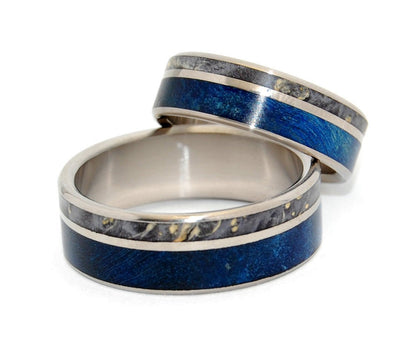 Swoon | Box Elder Wood & Titanium - Unique Wedding Ring Set - Minter and Richter Designs