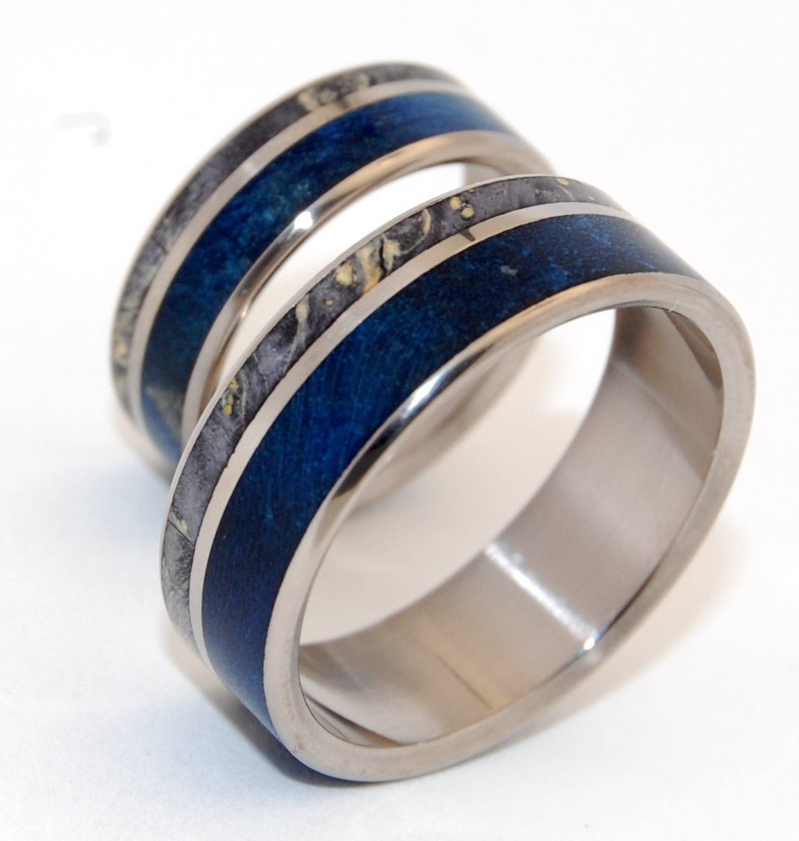 Swoon | Box Elder Wood & Titanium - Unique Wedding Ring Set - Minter and Richter Designs