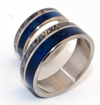 Swoon | Box Elder Wood & Titanium - Unique Wedding Ring Set - Minter and Richter Designs