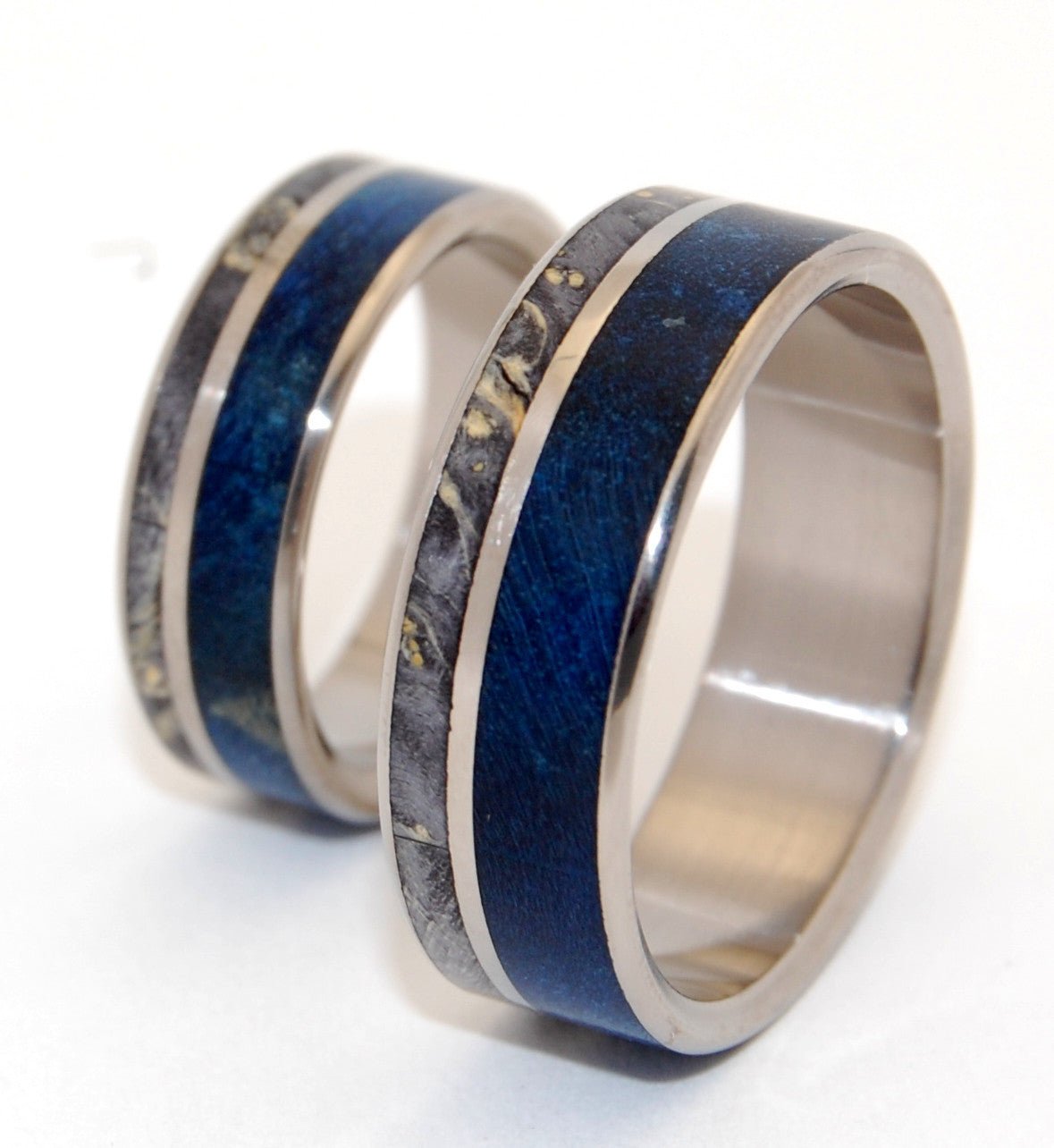 Swoon | Box Elder Wood & Titanium - Unique Wedding Ring Set - Minter and Richter Designs