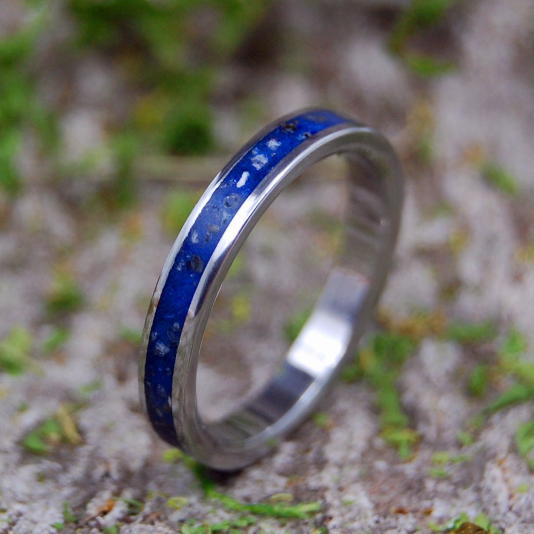Tahoe Rocks in Blue | Tahoe Rocks and Beach Sand & Titanium Wedding Ring - Minter and Richter Designs