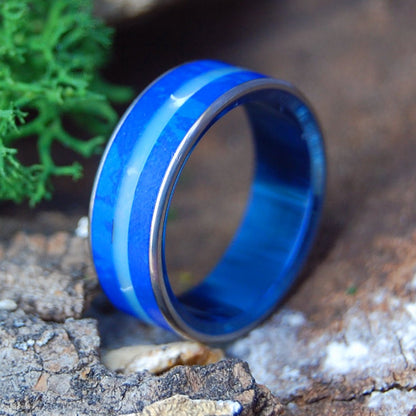THE DOREEN | Larimar & Sodalite - Titanium Wedding Ring - Minter and Richter Designs