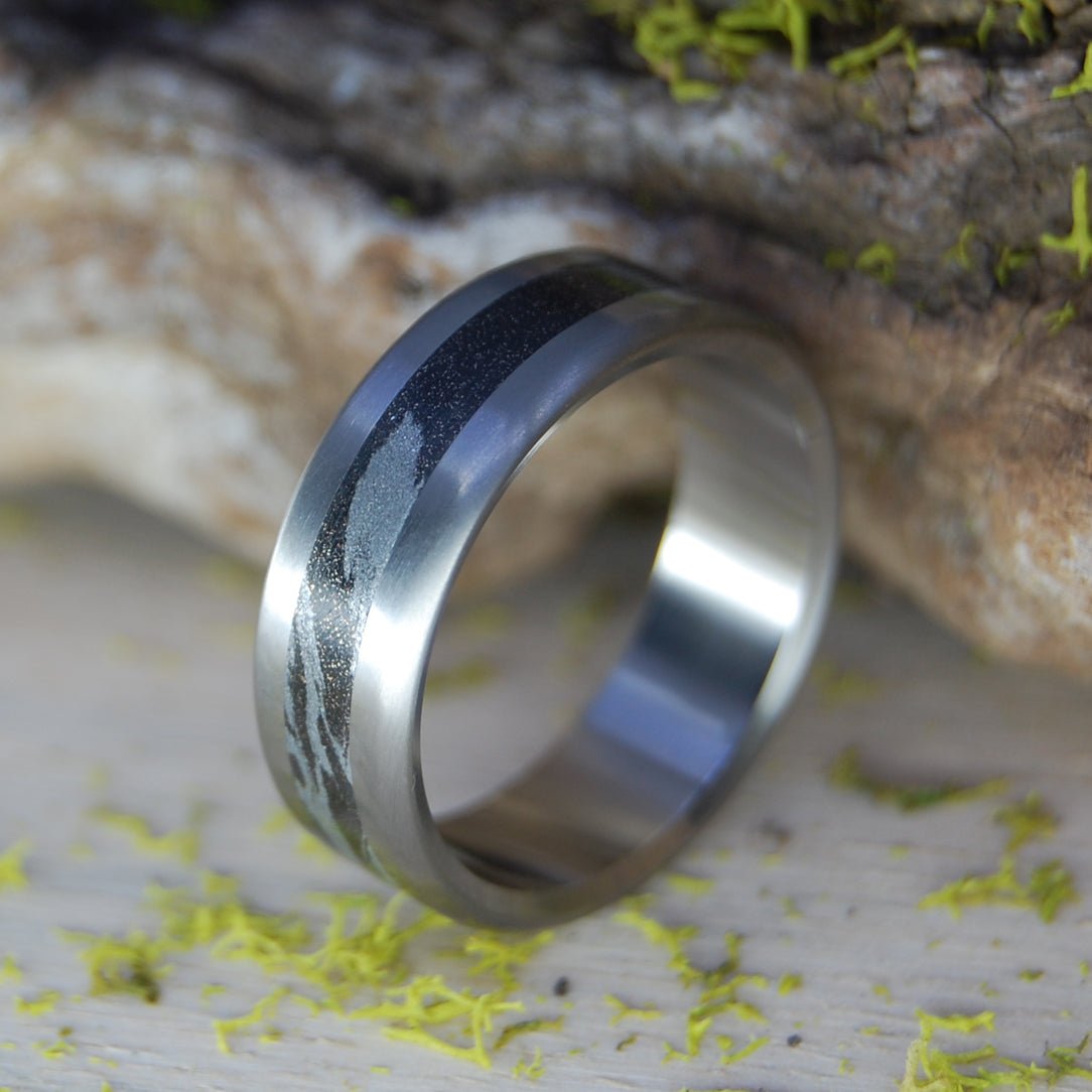 The Man They Call Z | Men's Titanium, Mokume Gane & Zirconium Wedding Ring - Minter and Richter Designs