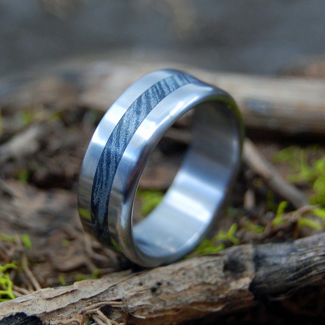 The Man They Call Z | Men's Titanium, Mokume Gane & Zirconium Wedding Ring - Minter and Richter Designs