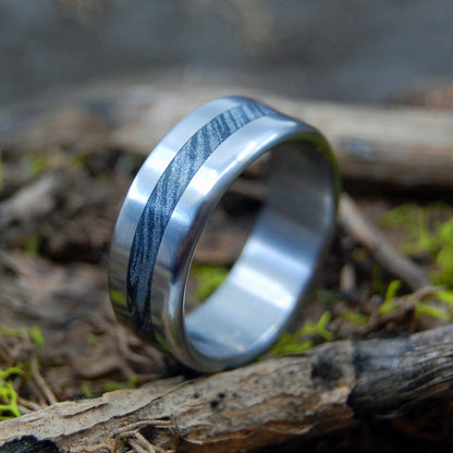 The Man They Call Z | Men's Titanium, Mokume Gane & Zirconium Wedding Ring - Minter and Richter Designs