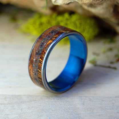 The Meteorites And Lava Flows Of Texas | Men's Crushed Meteorite, Texas Mesquite & Redwood, Icelandic Lava, Oregon Red Lava & Titanium Wedding Ring - Minter and Richter Designs