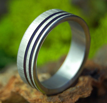 To The Future Vertical | Men's Purple & Titanium Wedding Ring - Minter and Richter Designs