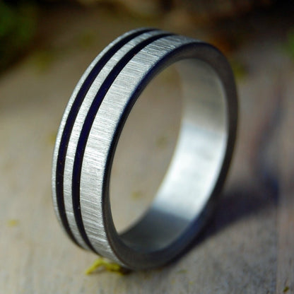 To The Future Vertical | Men's Purple & Titanium Wedding Ring - Minter and Richter Designs
