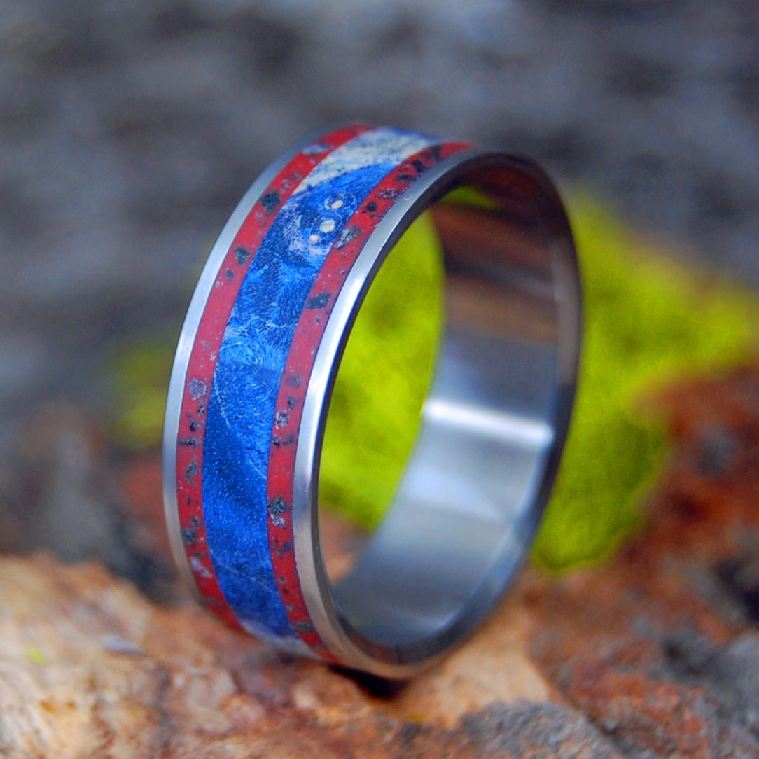 To The Real Heroes | Men's Crimson Sand & Titanium Military Wedding Ring - Minter and Richter Designs