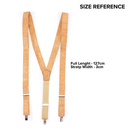 Tobacco Brown Adjustable Cork Strap Suspenders - Pant Suspenders - Groomsmen Gift - Minter and Richter Designs