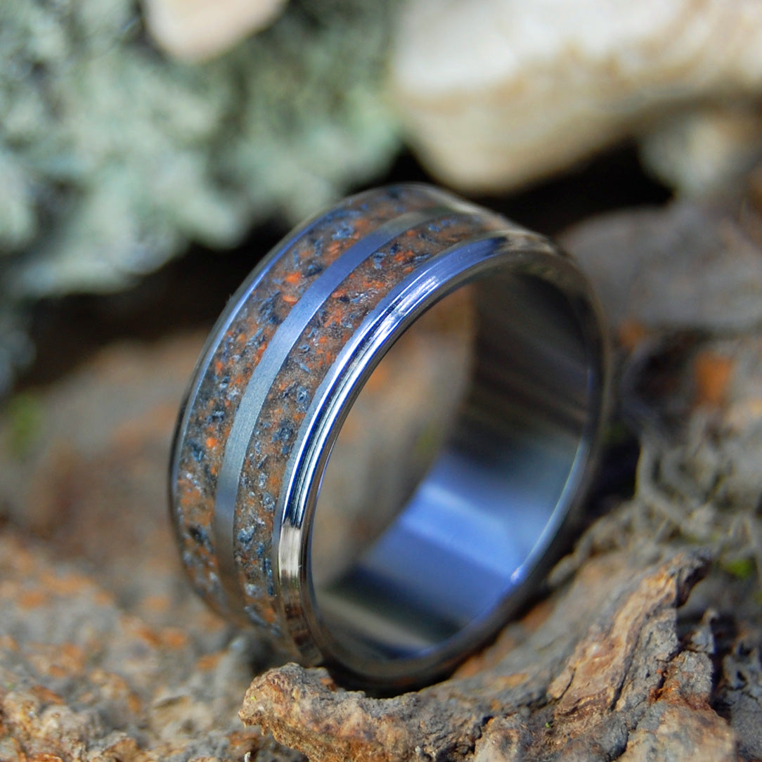 TOMB OF CHRIST | Jerusalem Earth & Armenian Obsidian - Wedding Ring - Minter and Richter Designs