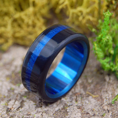 Tron | Size 7 At 7.9mm | Brown Box Elder Wood | Unique Wedding Ring | On Sale - Minter and Richter Designs