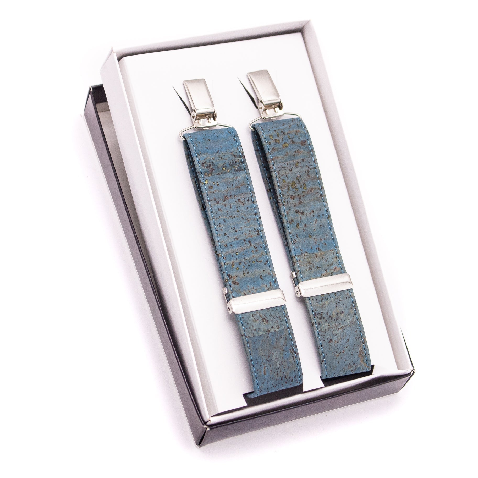 Turquoise Adjustable Cork Strap Suspenders - Pant Suspenders - Groomsmen Gift - Minter and Richter Designs