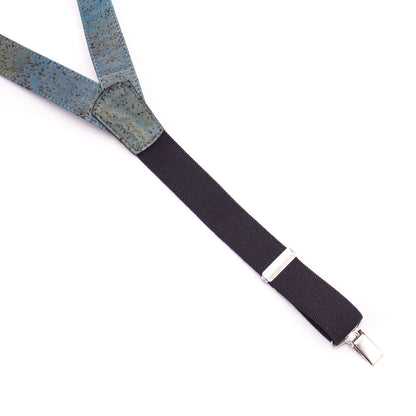 Turquoise Adjustable Cork Strap Suspenders - Pant Suspenders - Groomsmen Gift - Minter and Richter Designs