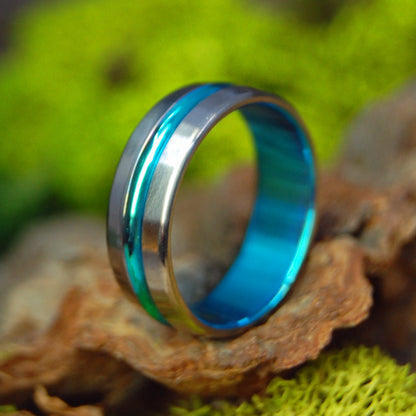 Turquoise Signature | Size 5.75 At 6mm | Titanium Wedding Ring | On Sale - Minter and Richter Designs