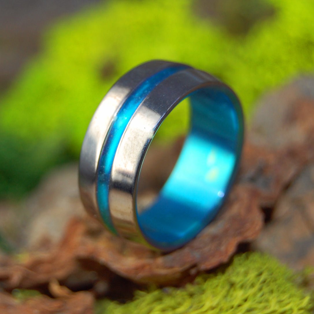 Turquoise Signature| Size 8 At 8mm | Titanium Wedding Ring | On Sale - Minter and Richter Designs