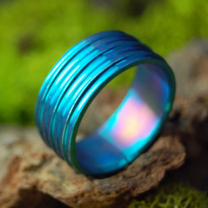 Turquoise | Size 5 At 7.9mm | Titanium Wedding Ring | On Sale - Minter and Richter Designs