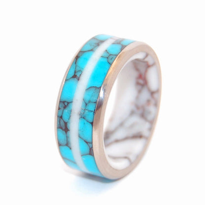 Turquoise Stallion | Men's Turquoise Stone, Wild Horse Jasper Stone & Titanium Wedding Ring - Minter and Richter Designs