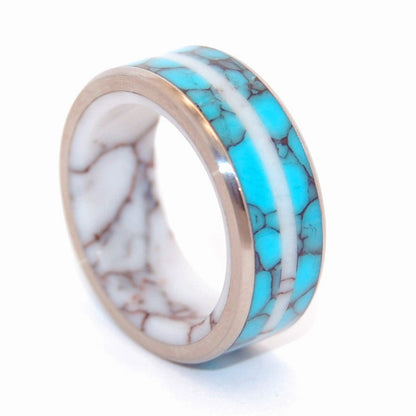Turquoise Stallion | Men's Turquoise Stone, Wild Horse Jasper Stone & Titanium Wedding Ring - Minter and Richter Designs