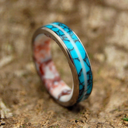 Turquoise Stallion | Men's Turquoise, Wild Horse Jasper & Titanium Wedding Ring - Minter and Richter Designs