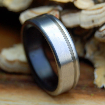 UNFETTERED | Men's Rosewood & Titanium Wedding Ring - Minter and Richter Designs