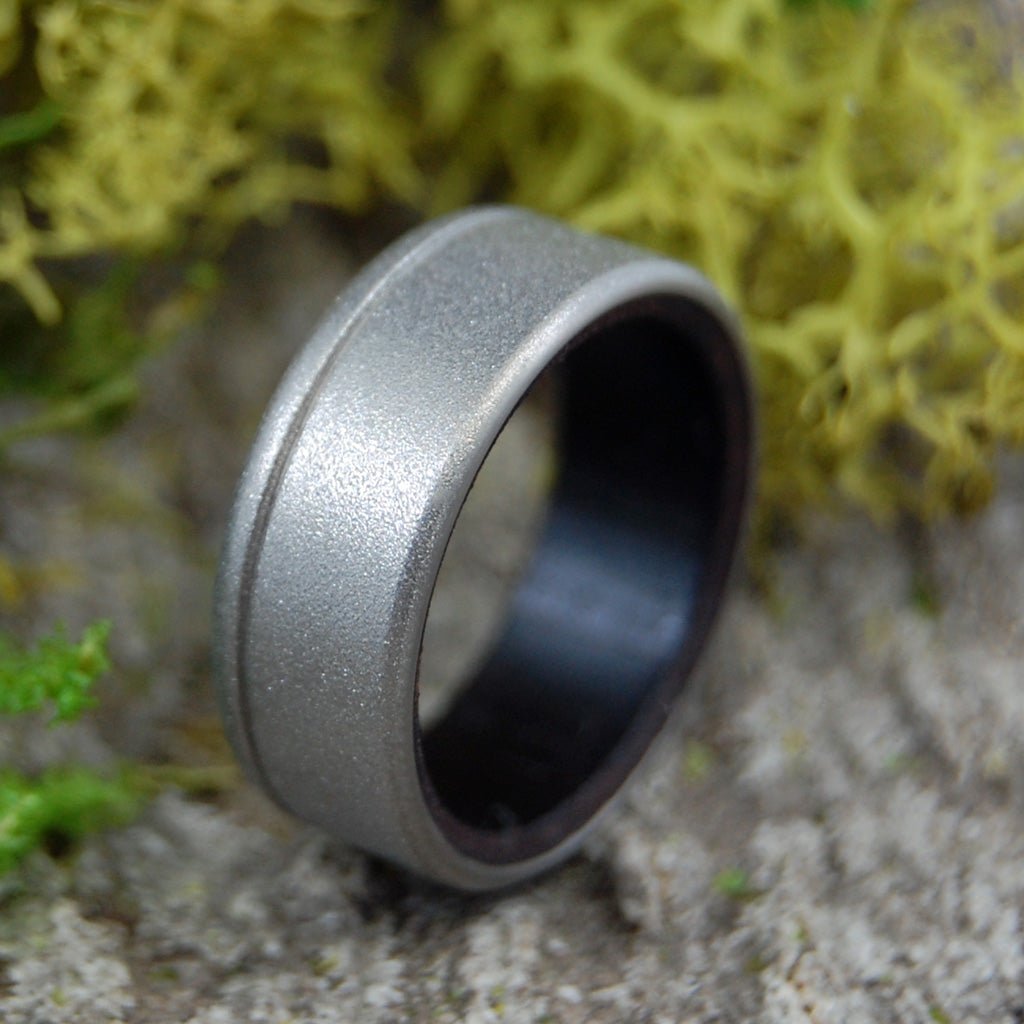 UNFETTERED | Size 7 At 7.9mm | Wood | Titanium Wedding Ring | On Sale - Minter and Richter Designs