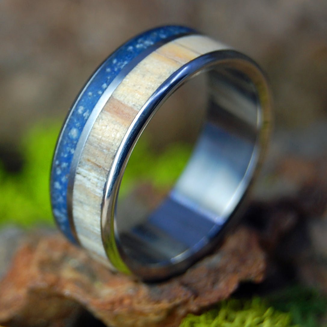 USS Constitution in the Blue Sea | Uss Constitution Decking, Scusset Beach Sand - War Memorabilia Wedding Ring - Minter and Richter Designs