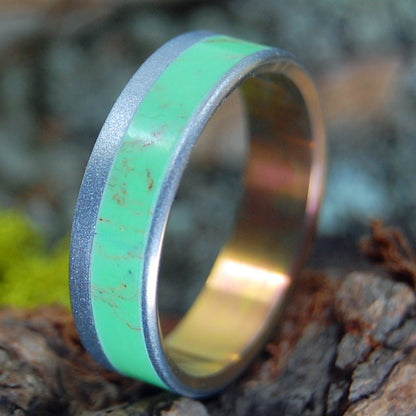 Valley Sunset | Men's / Women's Gaspeite Stone & Titanium Wedding Ring - Minter and Richter Designs