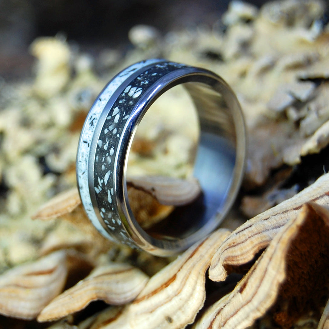 WHERE GOLIATH FELL I Elah Valley Stones | Titanium Wedding Ring - Minter and Richter Designs