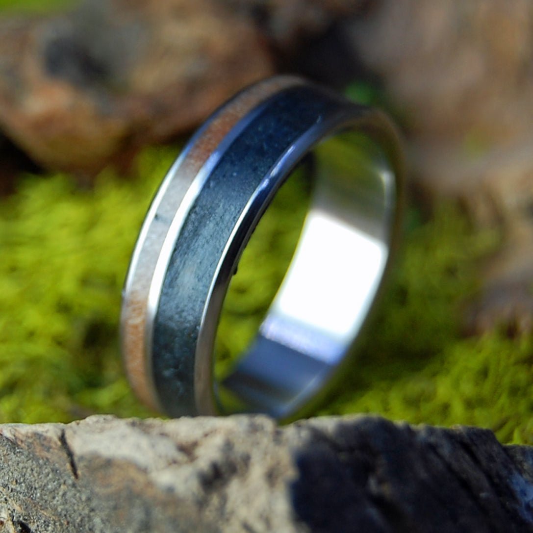 Vermont Lake | Men's Lake Champlain Beach Rocks, Vermont Maple & Titanium Wedding Ring - Minter and Richter Designs