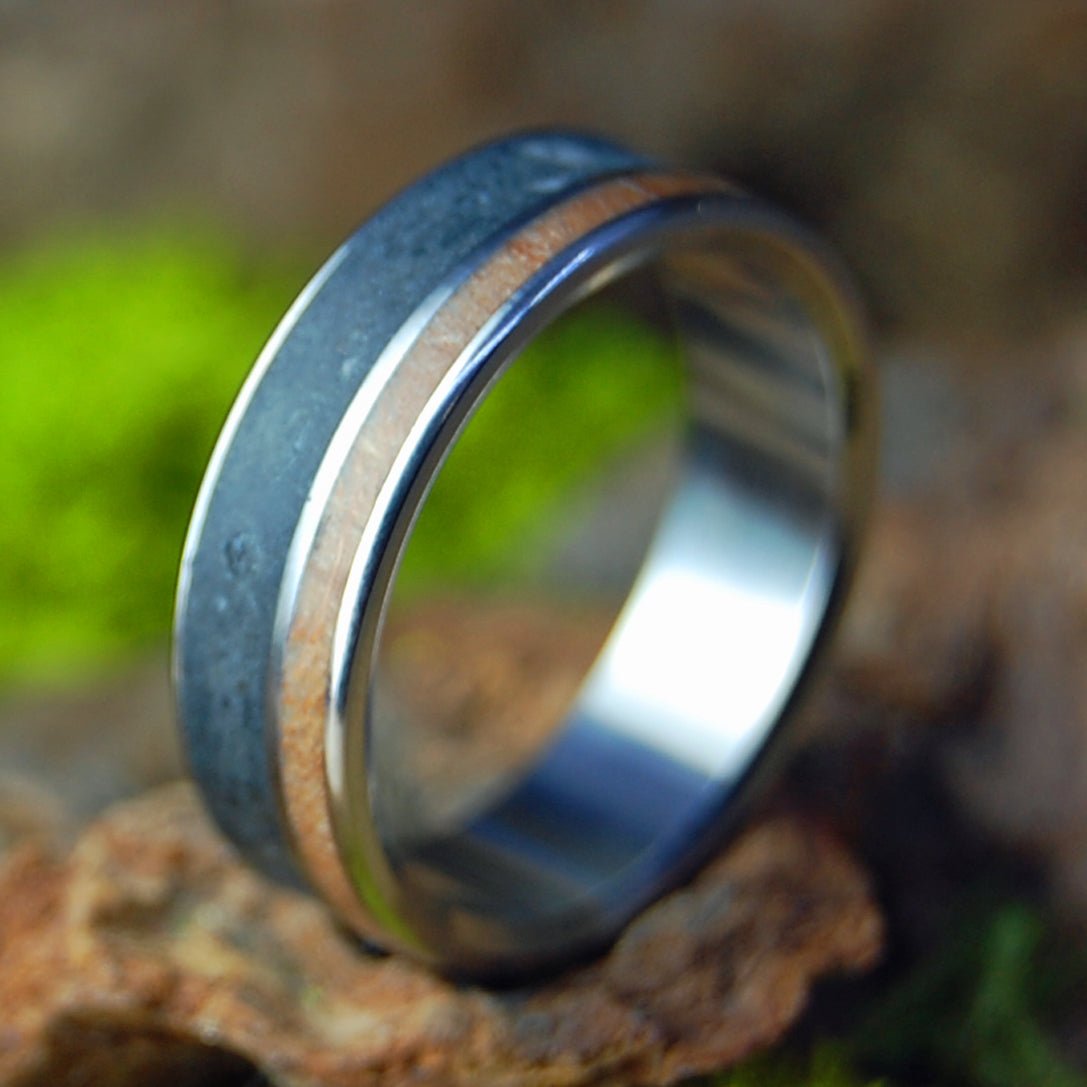 Vermont Lake | Men's Lake Champlain Beach Rocks, Vermont Maple & Titanium Wedding Ring - Minter and Richter Designs