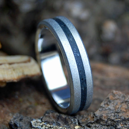VOLCANIC BLAST | Men's Icelandic Lava & Inox Wedding Ring - Minter and Richter Designs