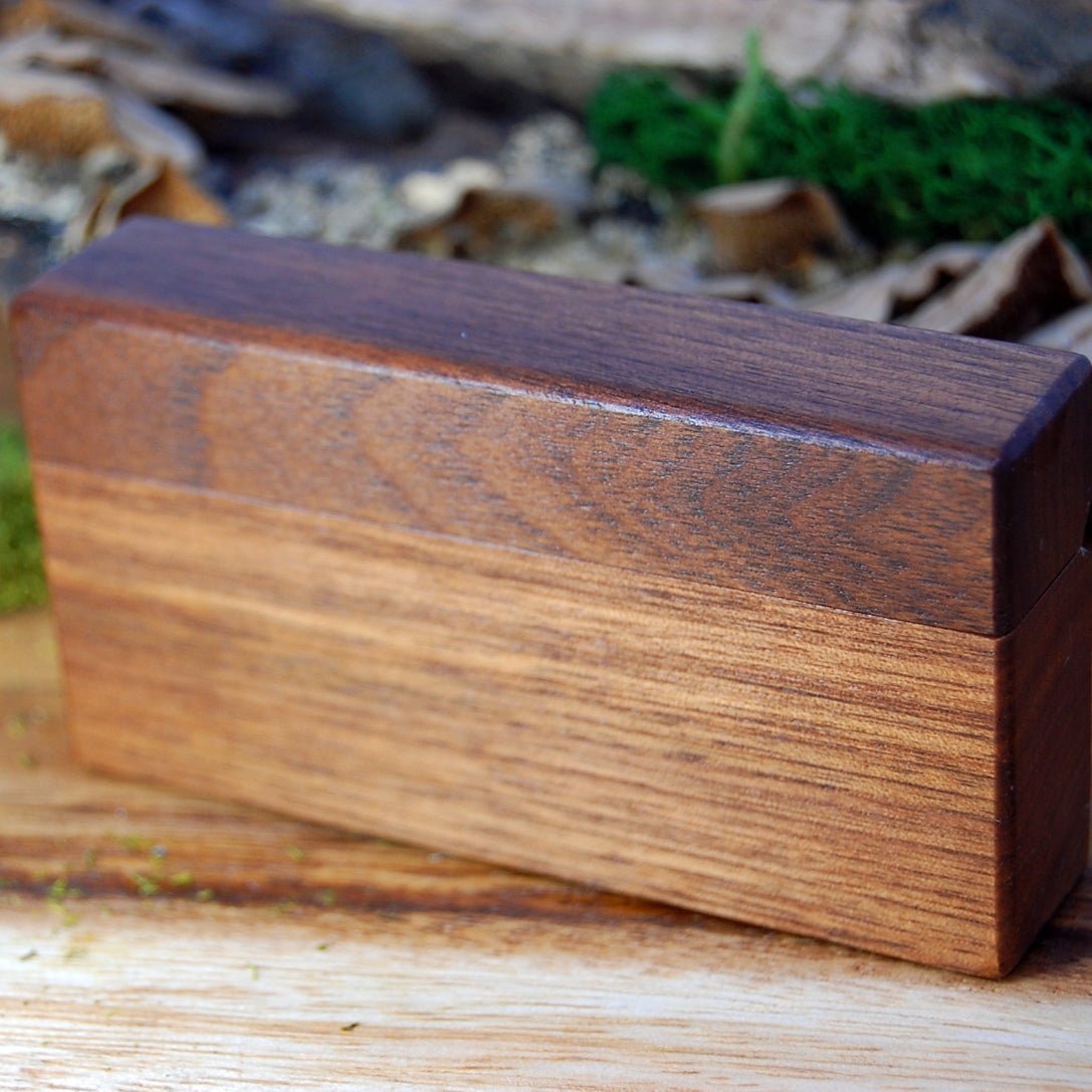 WALNUT RING BOX | Wedding Ring Box For 2 - Vertical Box Style - Minter and Richter Designs