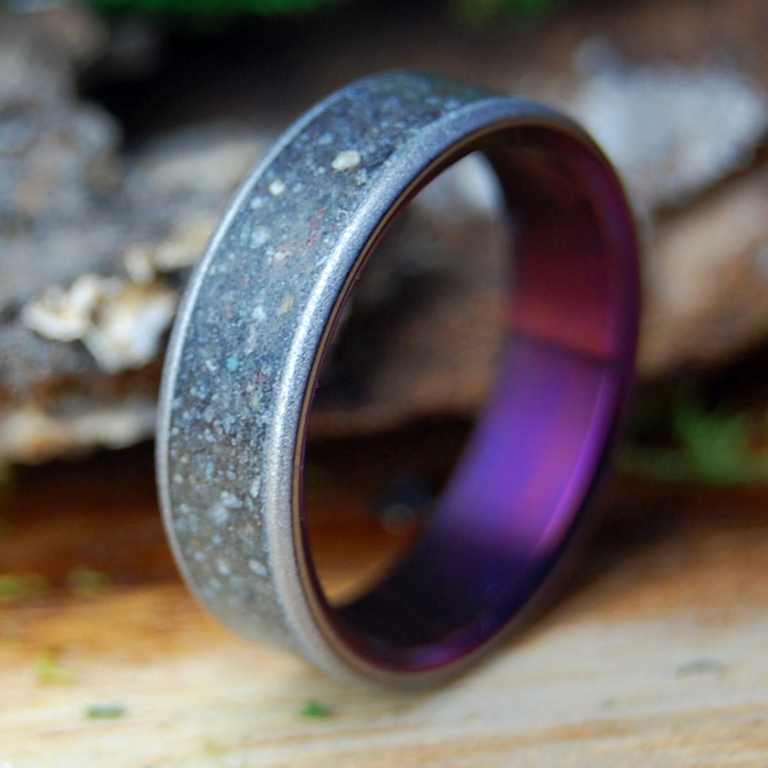 WASHINGTON STATE PURPLE | Rocks and Beach Sand Wedding Ring - Minter and Richter Designs