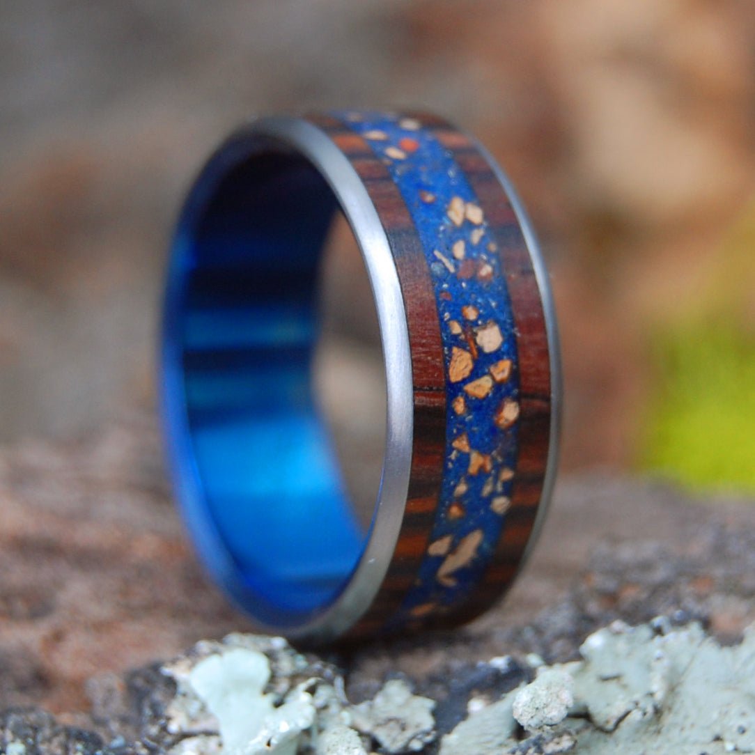 We Have It All | Men's Pitchers Mound Dirt, Beach Sand & Titanium Wedding Ring - Minter and Richter Designs
