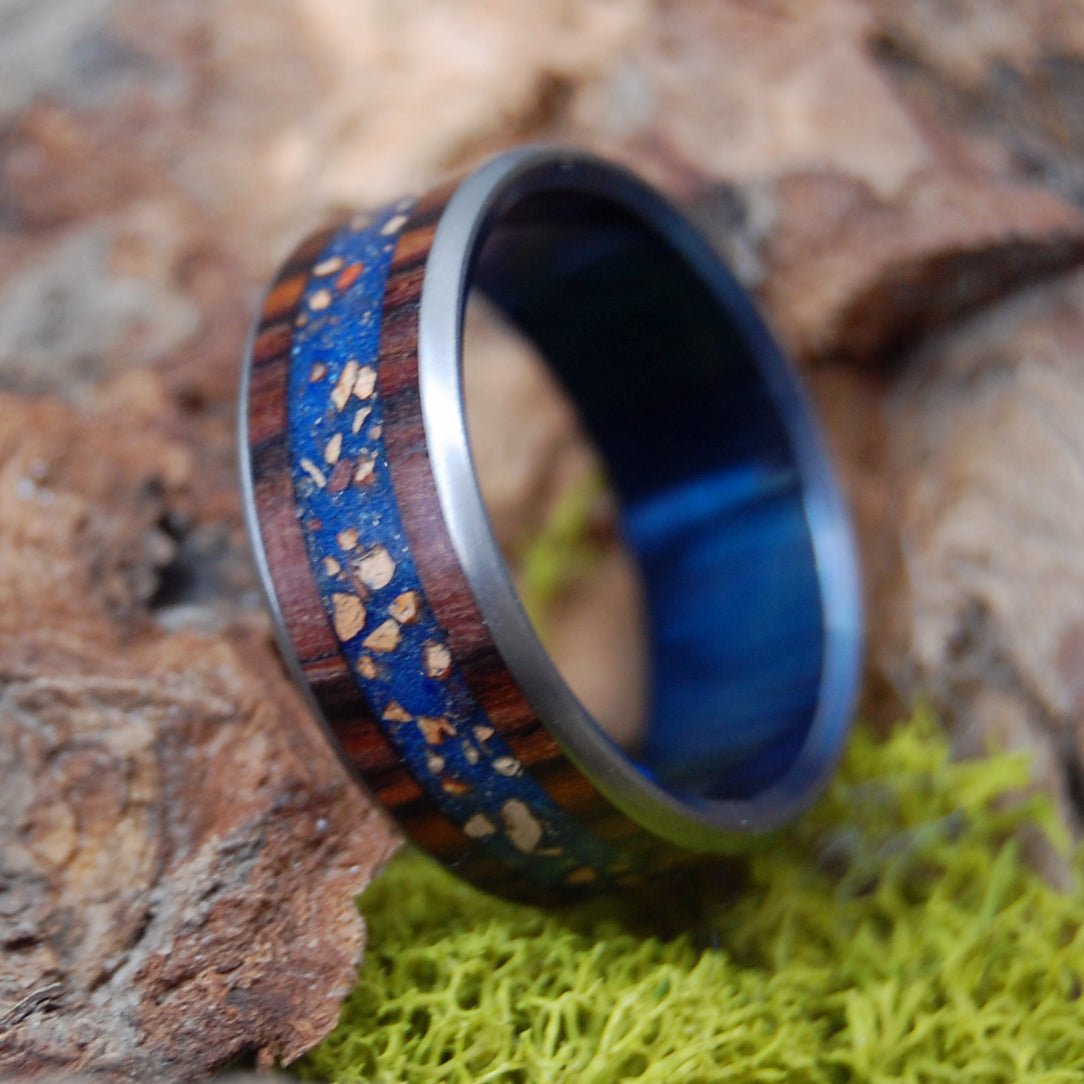 We Have It All | Men's Pitchers Mound Dirt, Beach Sand & Titanium Wedding Ring - Minter and Richter Designs