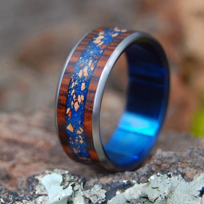 We Have It All | Men's Pitchers Mound Dirt, Beach Sand & Titanium Wedding Ring - Minter and Richter Designs