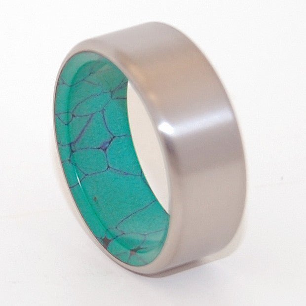 Webbed Malachite Steady Desire | Men's Malachite & Titanium Wedding Ring - Minter and Richter Designs